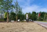 В сквере Славы в Сатке идёт подготовка к укладке рулонного газона 
