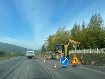 Фотофакт: в Сатке идёт ремонт на участке дороги от профилактория в сторону Западного микрорайона 
